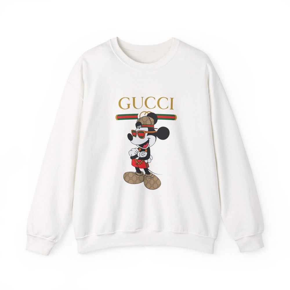 White Sweatshirt with Mickey Mouse Design